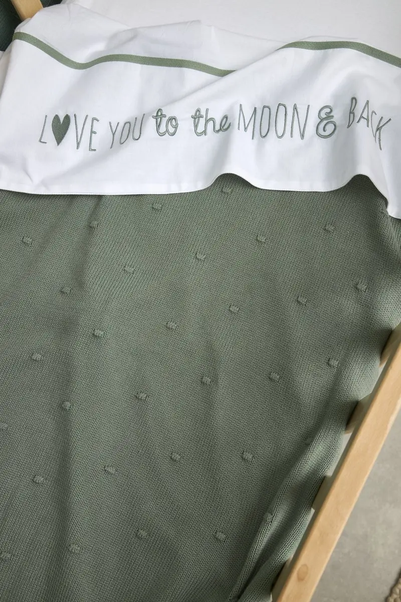 Meyco Baby Mini Knots Wiegdeken 75x100cm - 1.0 TOG - Forest Green