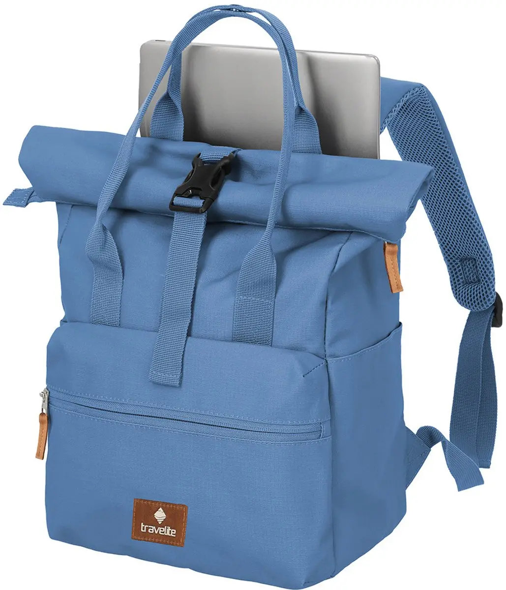 Travelite Basics Short Handle Rollup Dagrugzak 13 inch - Blauw - afbeelding 6 van 6