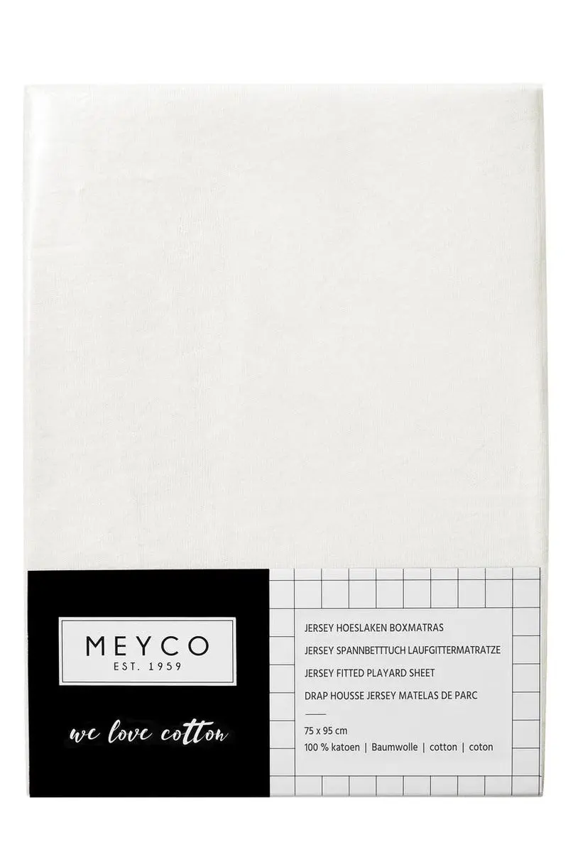 Meyco Baby Uni Hoeslaken Boxmatras 75x95cm - Offwhite