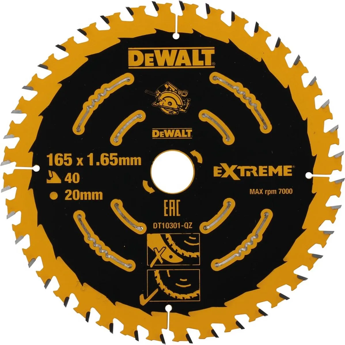 DeWalt Extreme DT10301-QZ Cirkelzaagblad Multimateriaal 165mm 40T