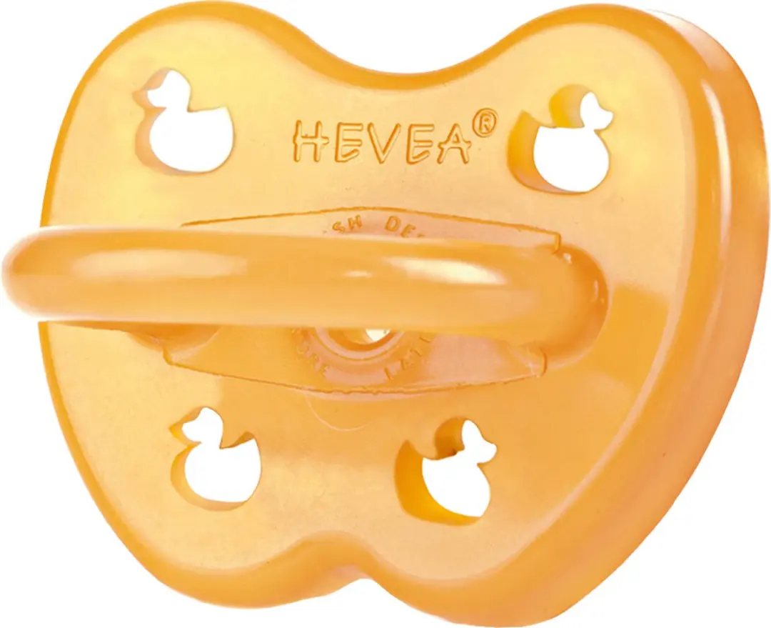 Hevea Classic Fopspeen Eend - Natuurrubber - 3-36 maanden - Oranje