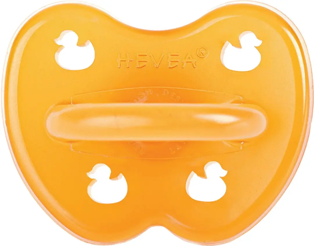 Hevea Classic Fopspeen Eend - Natuurrubber - 3-36 maanden - Oranje