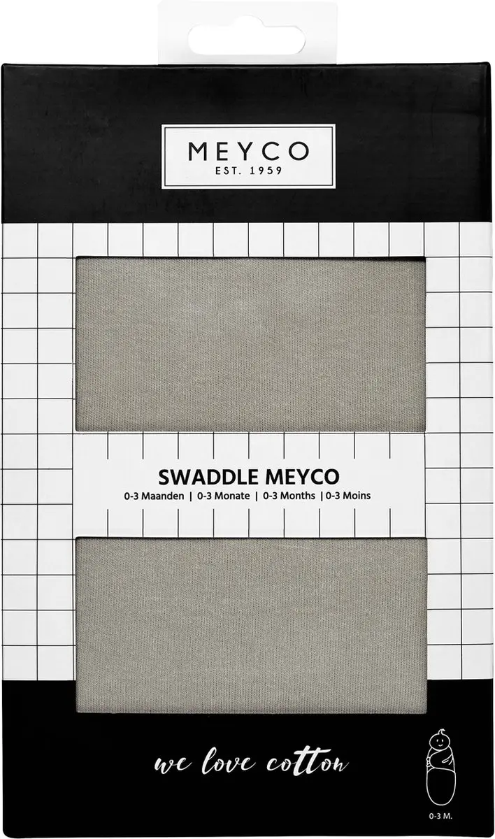 Meyco Baby SwaddleMeyco Inbakerdoek Uni Grey 0-3 maanden - 1.0 TOG - afbeelding 6 van 6