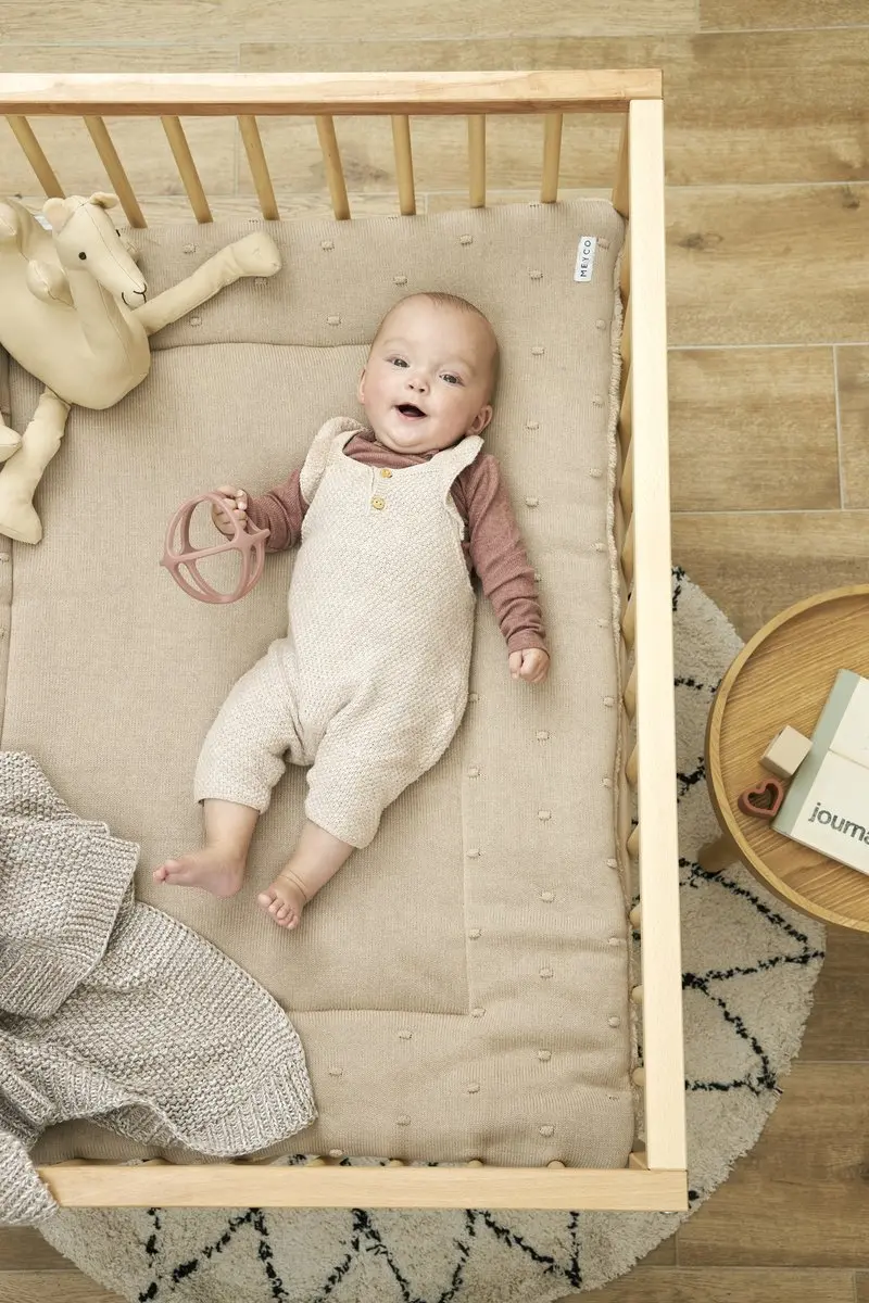 Meyco Baby Mini Knots Boxkleed Sand 77x97cm