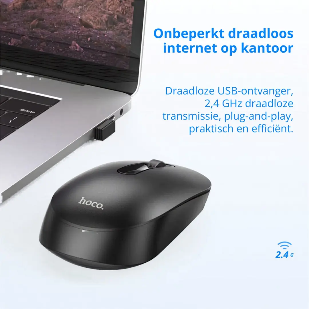 Hoco GM14 Draadloze Muis - Zwart