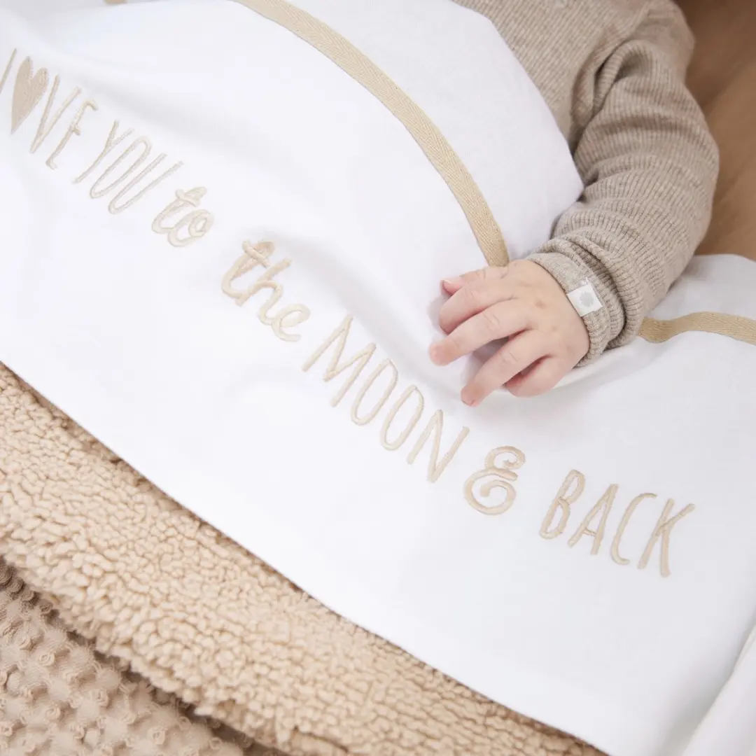 Meyco Baby Love You To The Moon & Back Wiegaken 75x100cm - Sand - afbeelding 6 van 6
