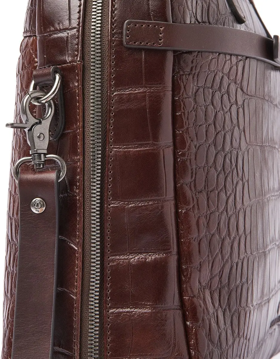 Castelijn & Beerens Croco Lisa Laptoptas 15,6" RFID - Mocca - afbeelding 6 van 6