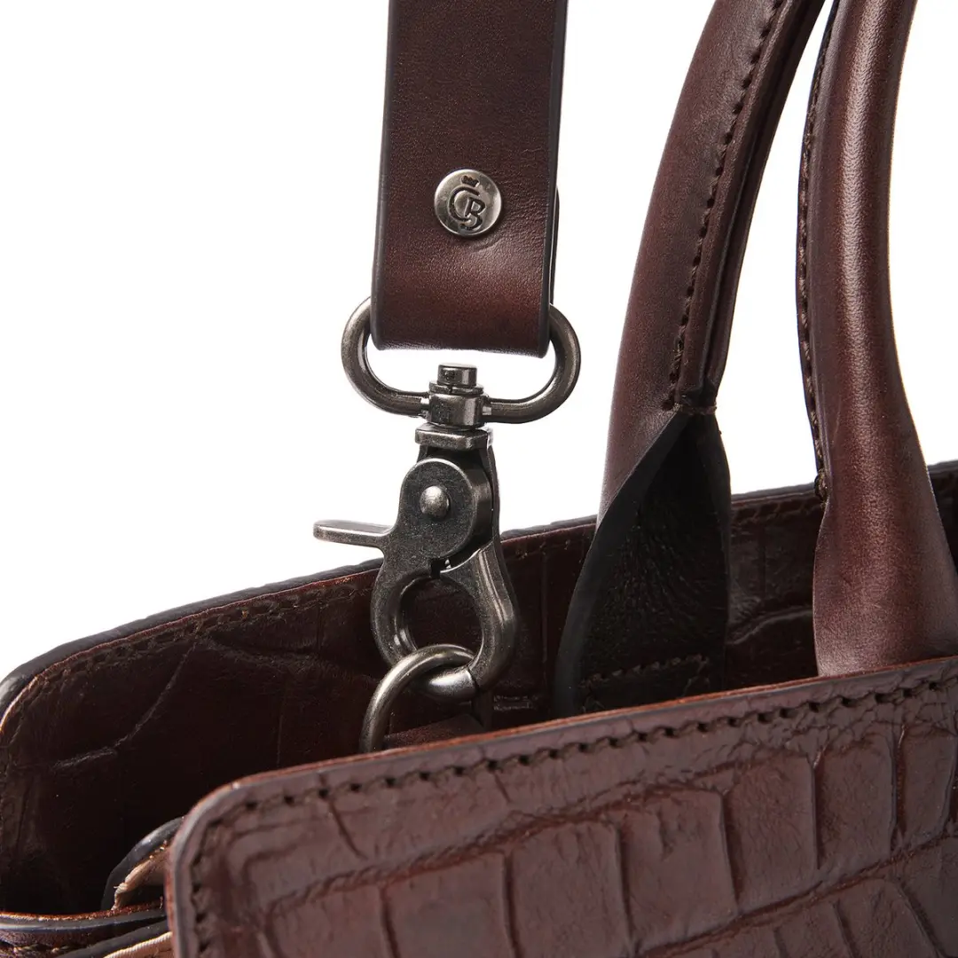 Castelijn & Beerens Croco Kaat Laptoptas 15,6" RFID - Mocca