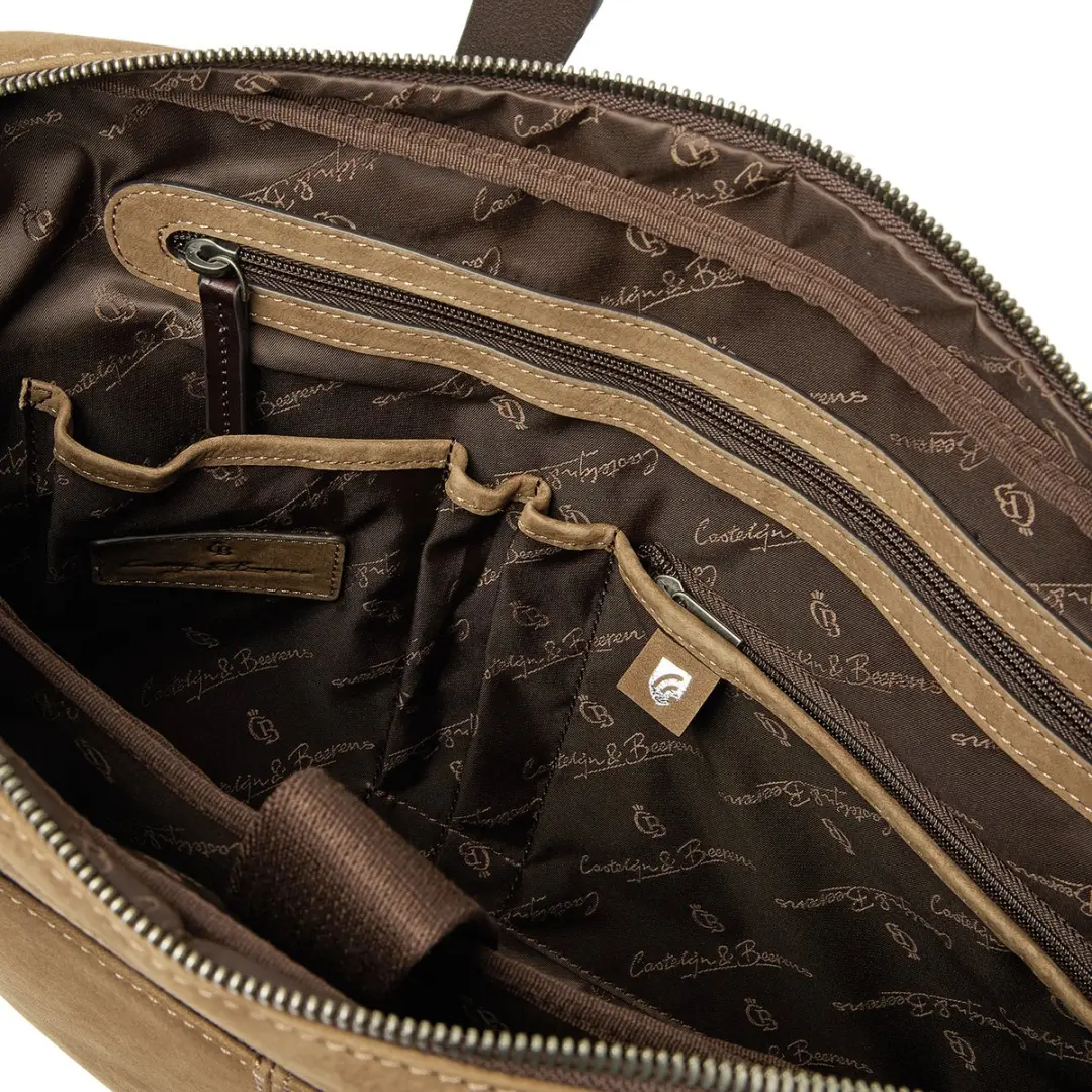 Castelijn & Beerens Veneto Laptoptas 15.6" Nubuck - Taupe - RFID