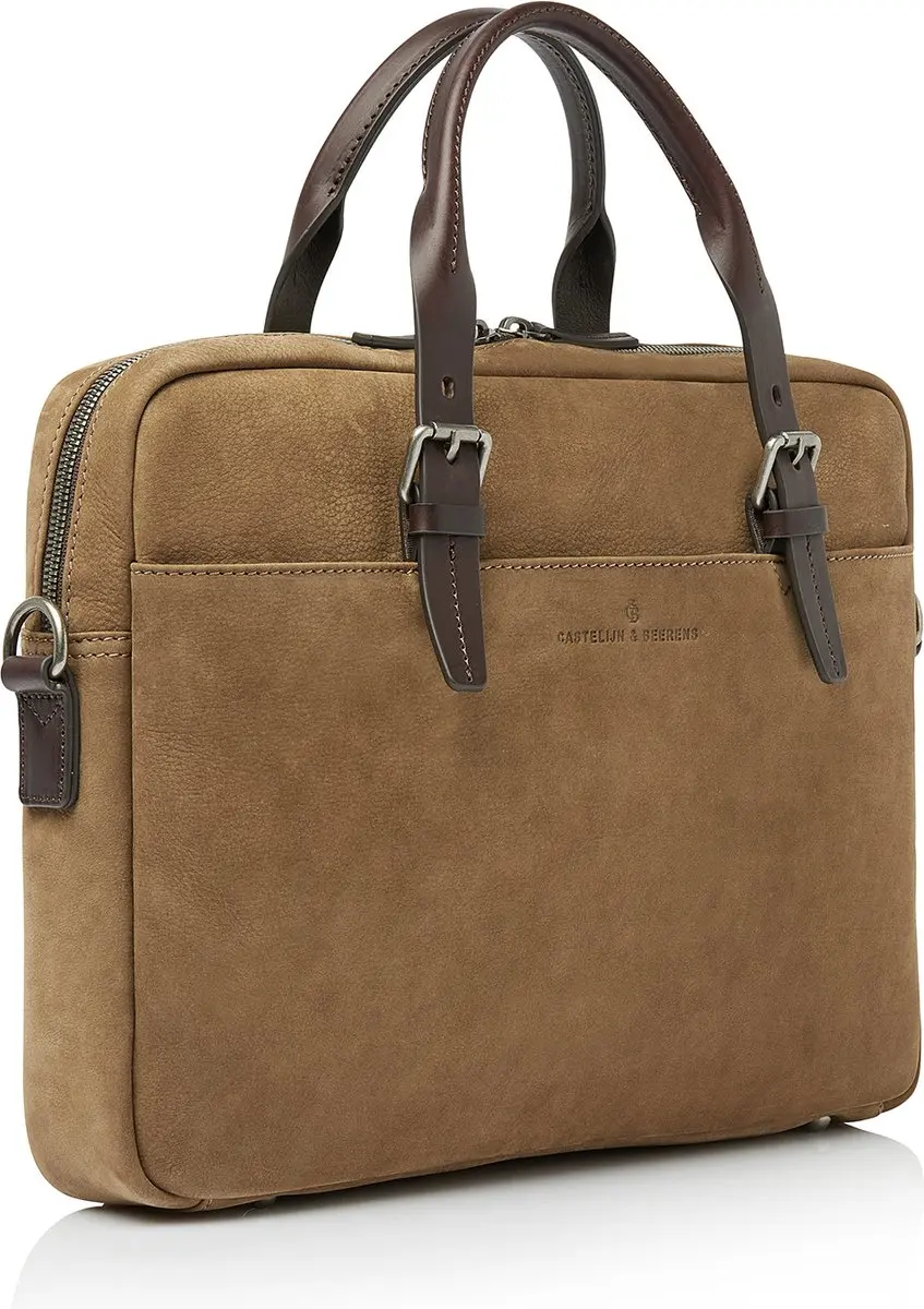 Castelijn & Beerens Veneto Laptoptas 15.6" Nubuck - Taupe - RFID