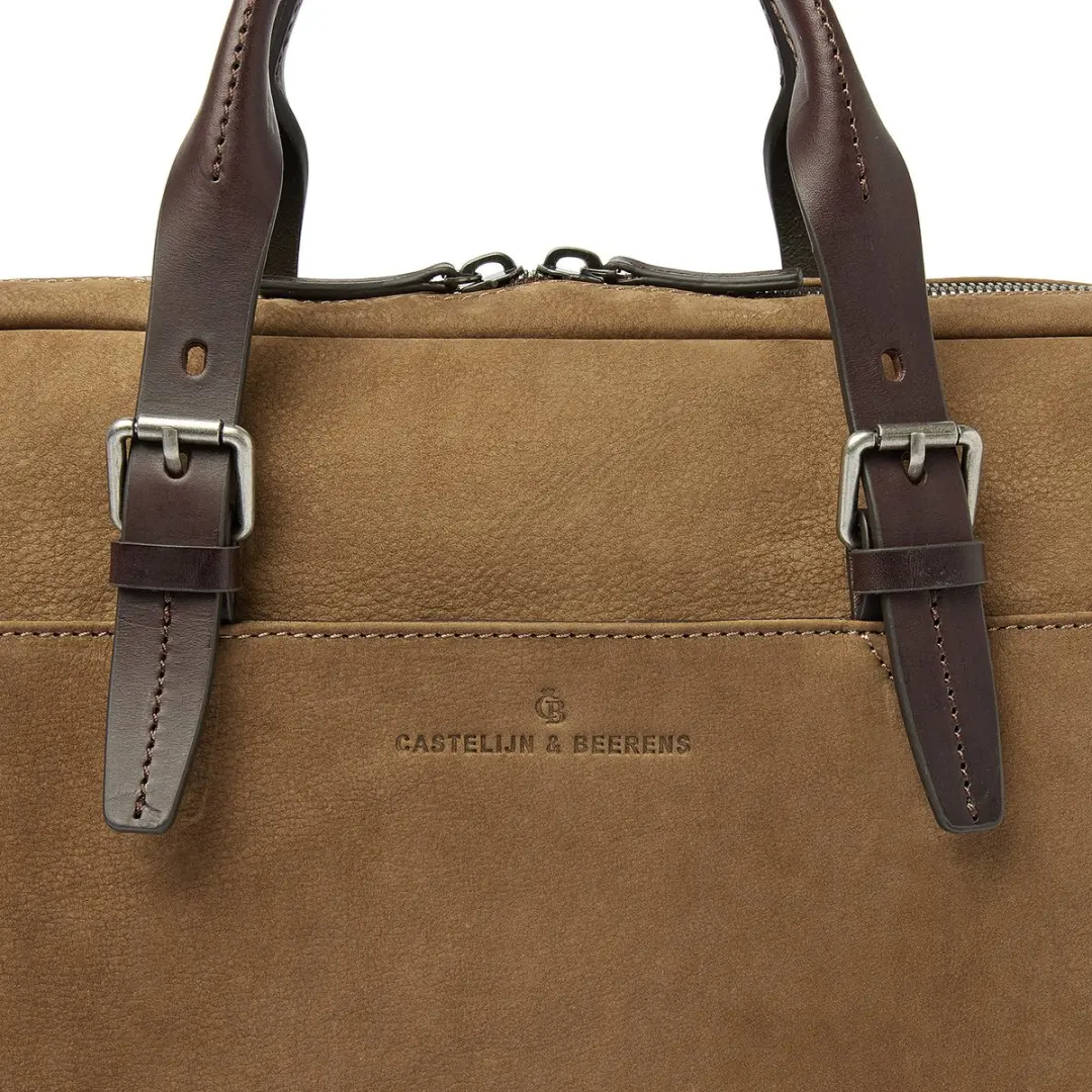 Castelijn & Beerens Veneto Laptoptas 15.6" Nubuck - Taupe - RFID