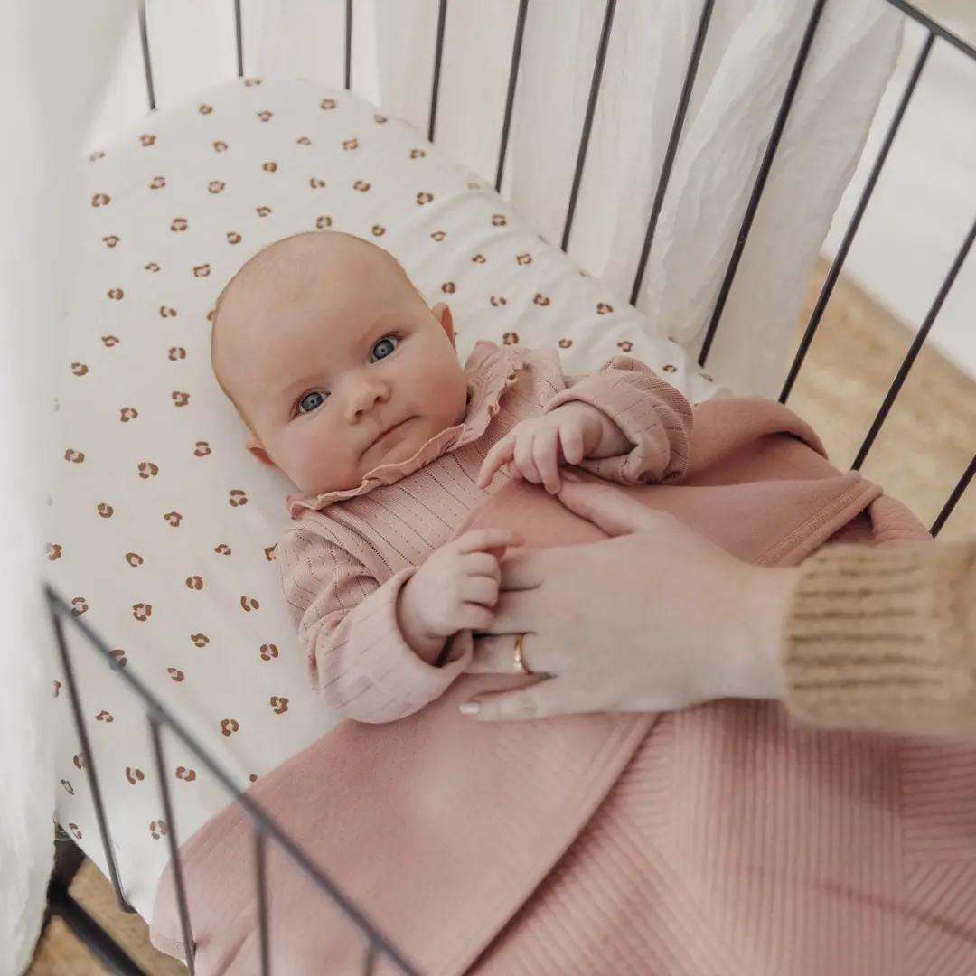 Meyco Baby Jacquard Wiegdeken 75x100cm - Rose