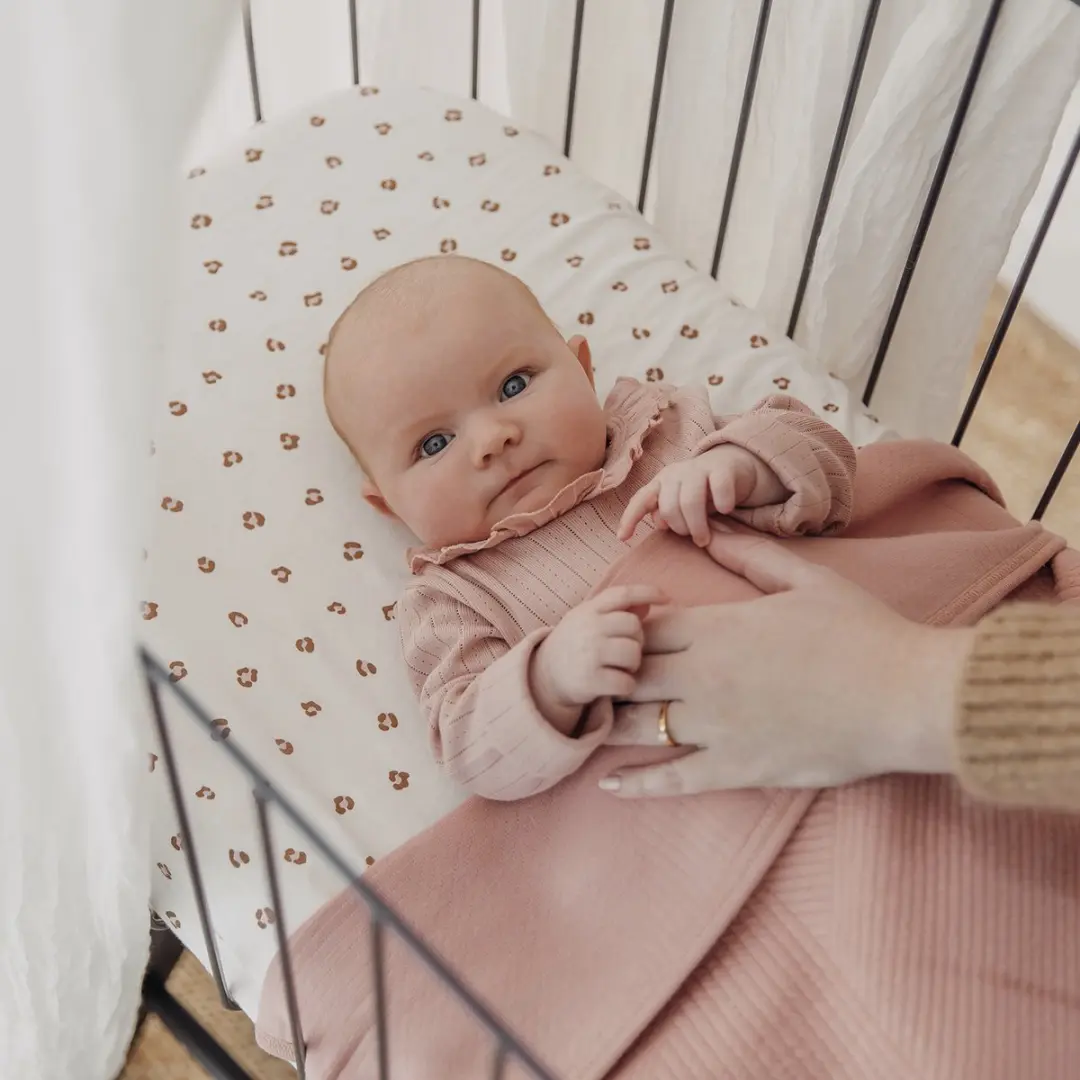 Meyco Baby Jacquard Wiegdeken 75x100cm - Rose