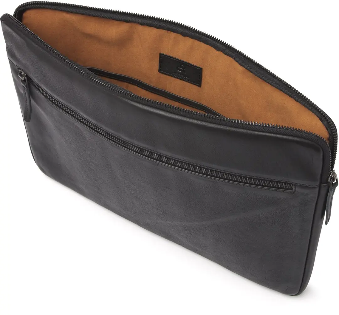 dR Amsterdam Laptophoes 15.6 inch Echt Leder - Black