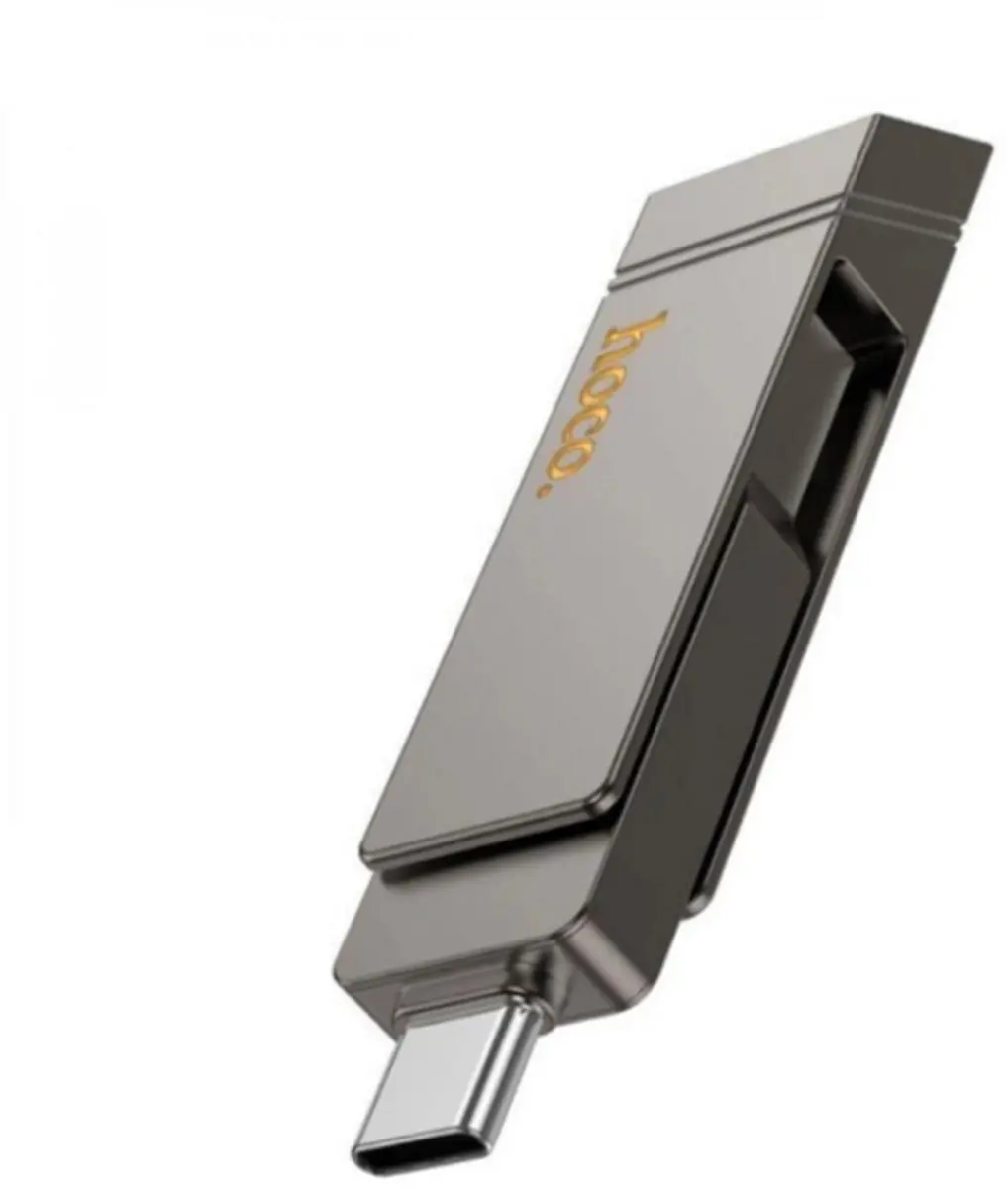 Hoco Razendsnelle 2-in-1 USB Stick 64GB Metaalgrijs