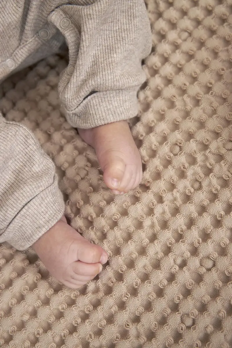 Meyco Baby Wafel Teddy Ledikantdeken 100x150cm - 2.0 TOG - Sand