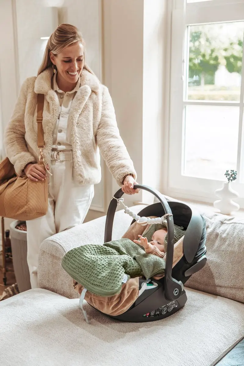Meyco Baby Wafel Teddy Voetenzak - 40x82cm - Olive Green