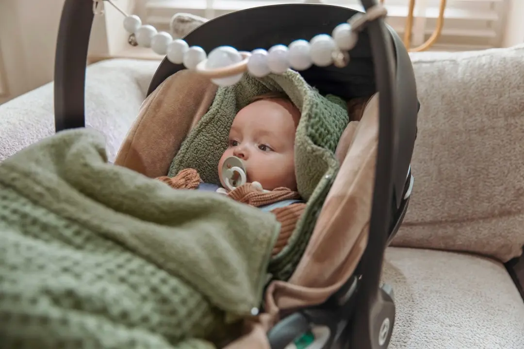 Meyco Baby Wafel Teddy Voetenzak - 40x82cm - Olive Green