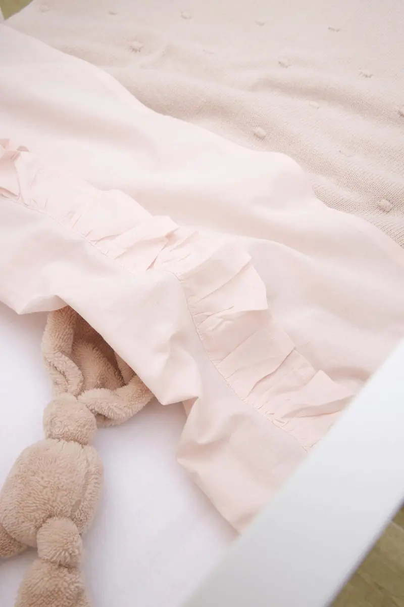 Meyco Baby Ruffle Ledikantlaken Soft Pink 100x150cm