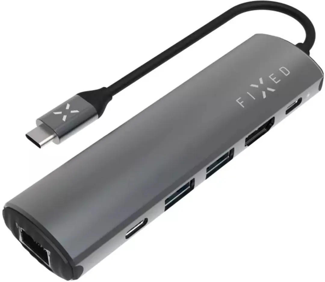 Fixed HUB Pro FIXHU-P-GR USB-C Docking Station - 6 Poorten 100W Grijs