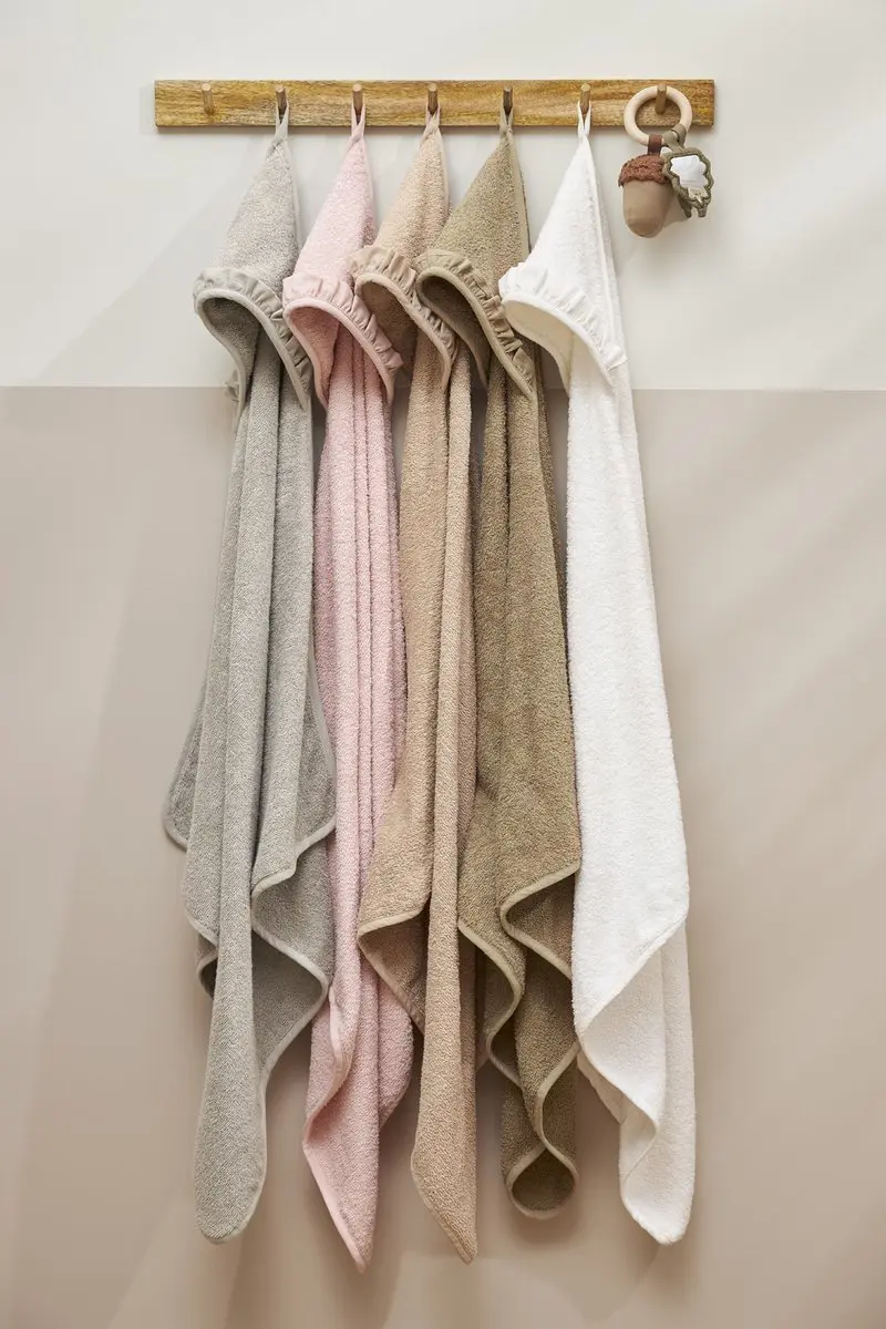 Meyco Baby Ruffle Badcape 80x80cm - Taupe