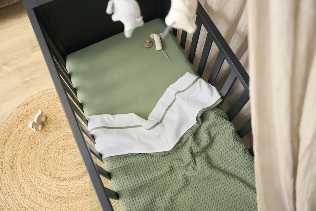 Meyco Baby Uni Hoeslaken Ledikant - 2 Stuks 60x120cm - Olive Green