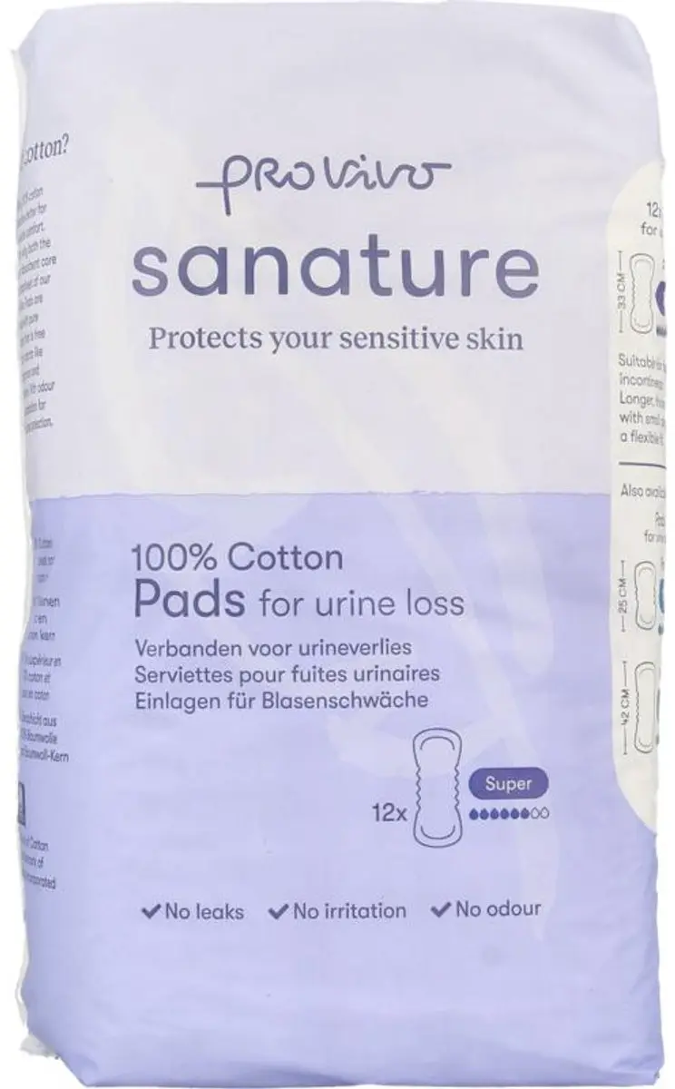Sanature Pro Vivo Incontinentieverband 12 Stuks