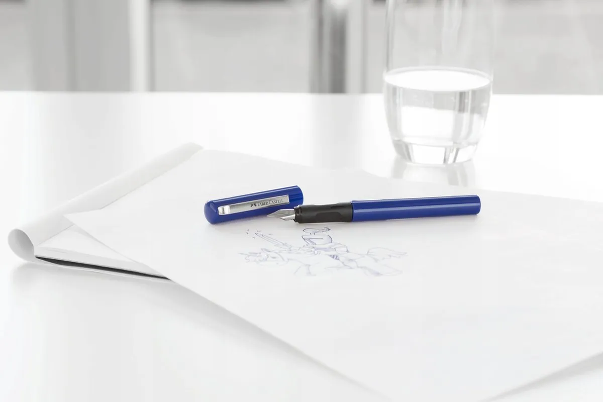 Faber-Castell School+ Vulpen Blauw met Patronen