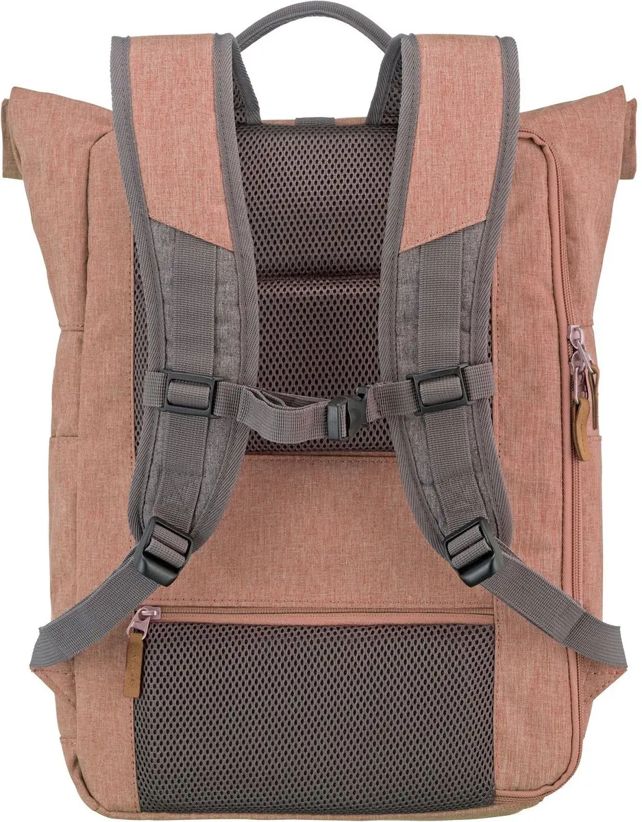 Travelite Basics Rollup Backpack 15,6" - 096310-17 - Roze/Grijs