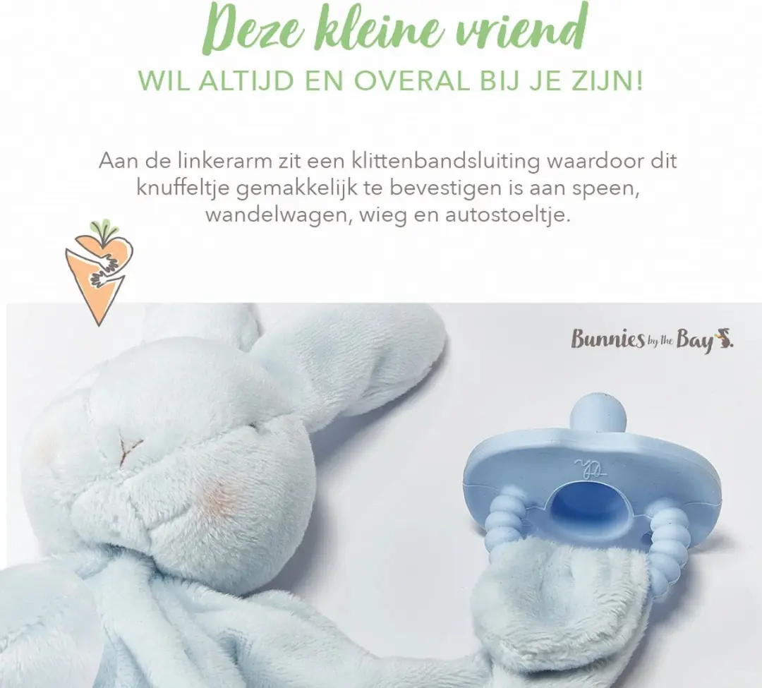 Bunnies By The Bay Knuffeldoekje Konijn Blauw - 25cm