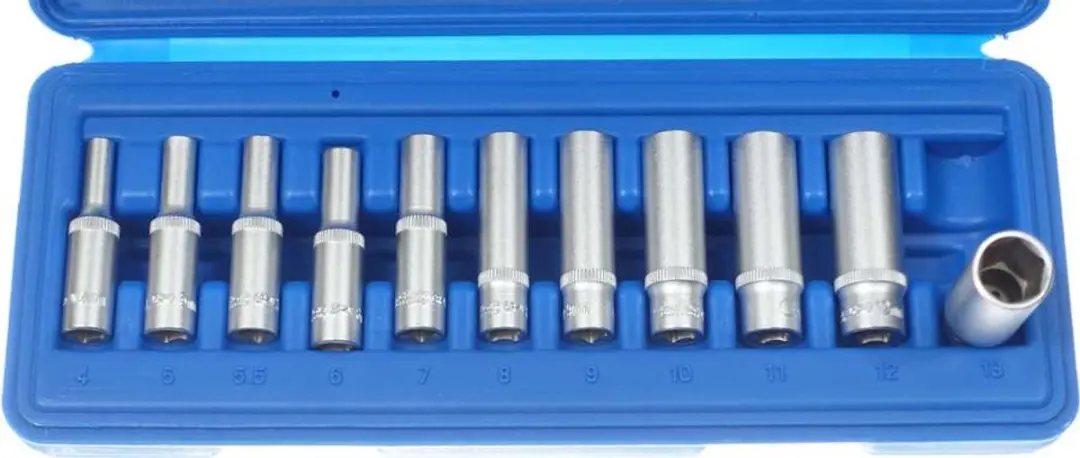 Condor Lange 1/4" Zeskant Dopbits 4-13mm - 11 Stuks