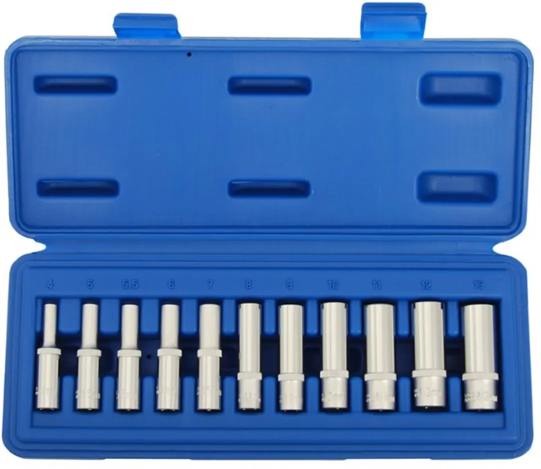 Condor Lange 1/4" Zeskant Dopbits 4-13mm - 11 Stuks