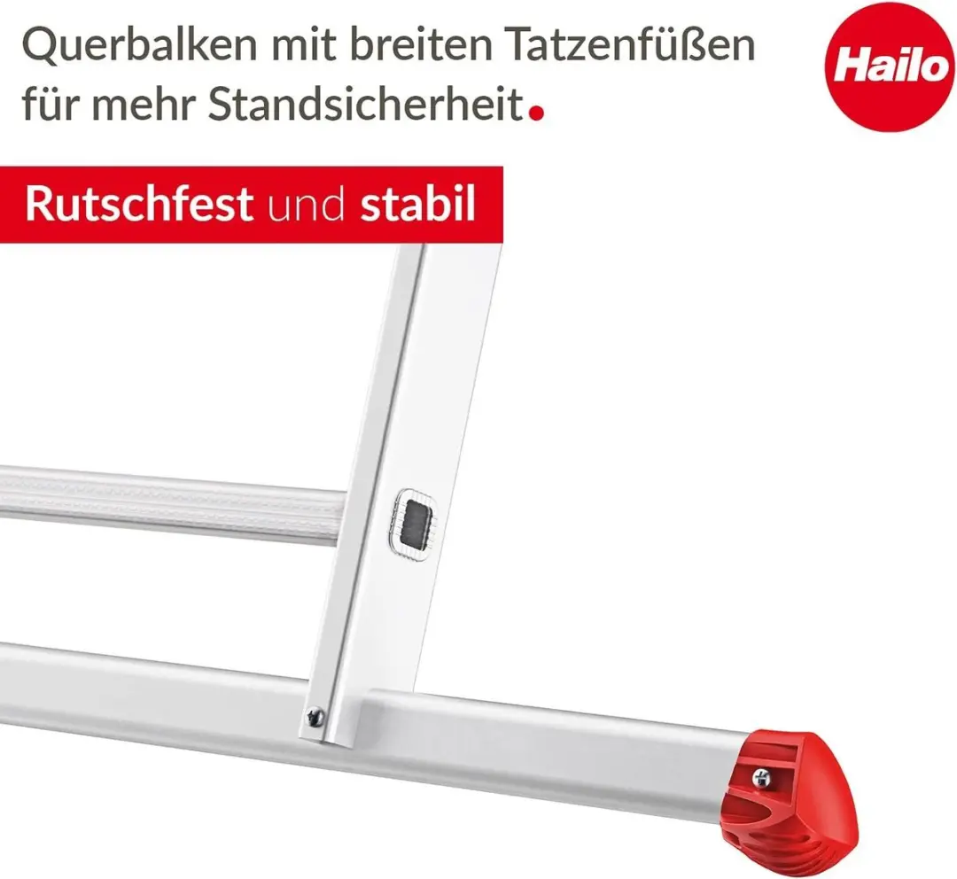 Hailo HobbyStep Combi 3-in-1 Aluminium Ladder - 12 Sporten - 150 kg - Zilver - afbeelding 6 van 6