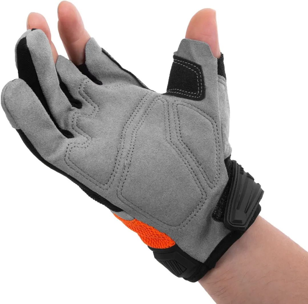 Handy Werkhandschoenen M - 3 Open Vingers - Foam Palm - Zwart
