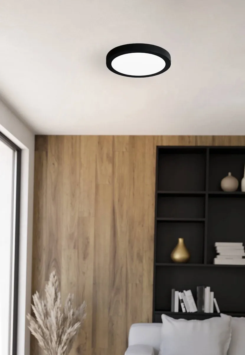 Eglo Idun-E Plafondlamp LED Ø30cm - Zwart/Wit