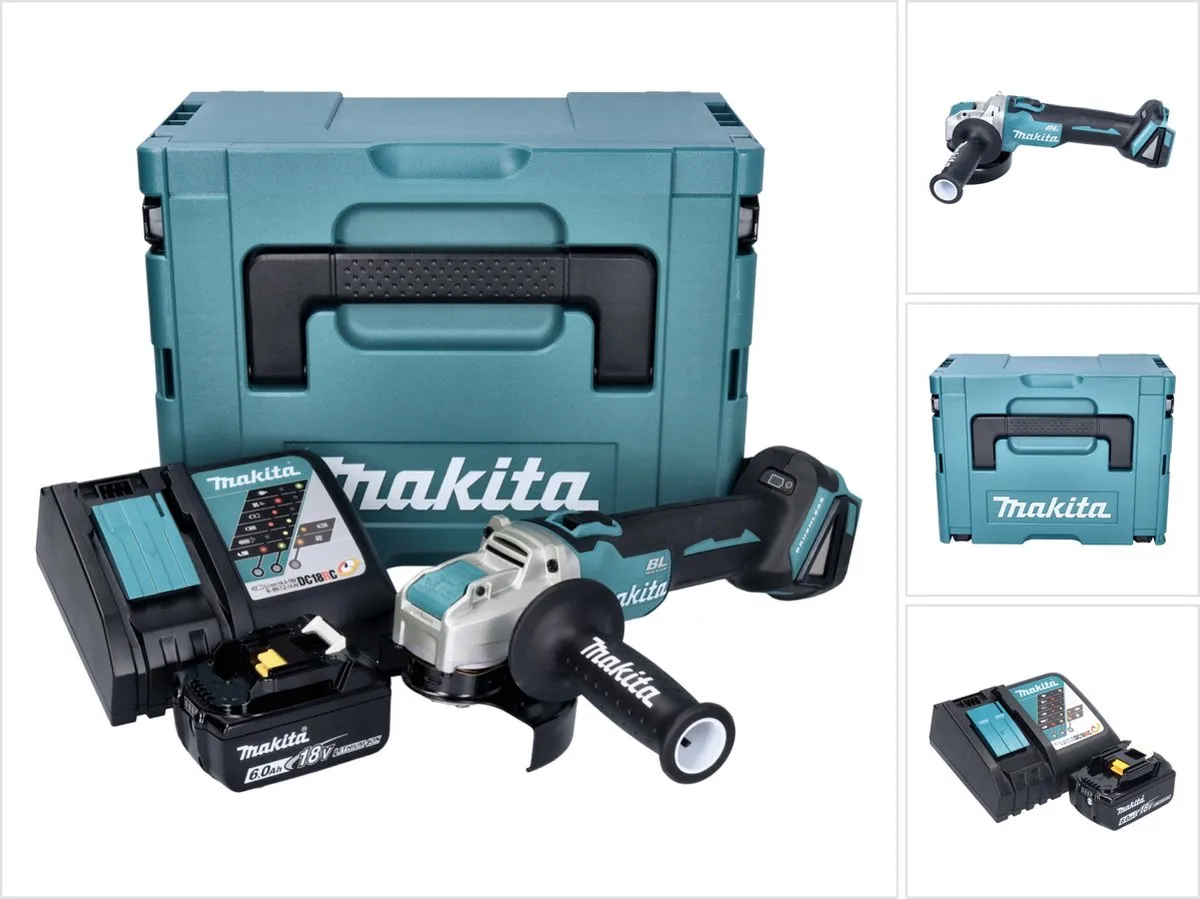 Makita DGA 521RG1X1J Haakse Slijper 18V 125mm X-LOCK Brushless