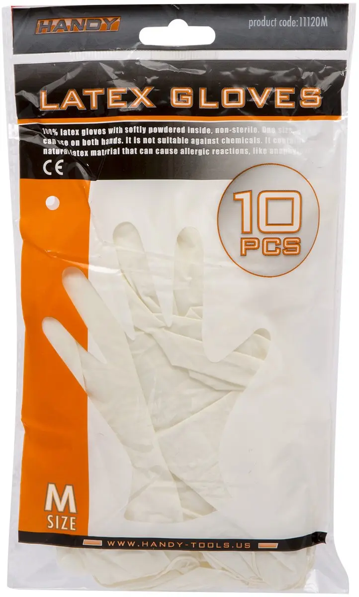 Handy Latex Wegwerphandschoenen M - 10 Stuks - Wit