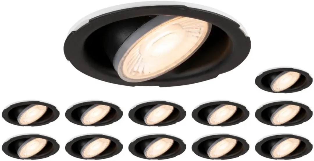 SLV Universal Downlight Inbouwspot 7W 670lm - Zwart - 12 Stuks