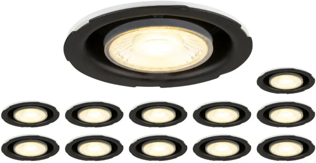 SLV Universal Downlight Inbouwspot 7W 670lm - Zwart - 12 Stuks