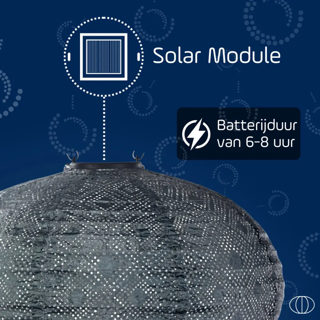 Lumiz Solar Buitenlamp Mosaic Oval 40cm - Grijs/blauw