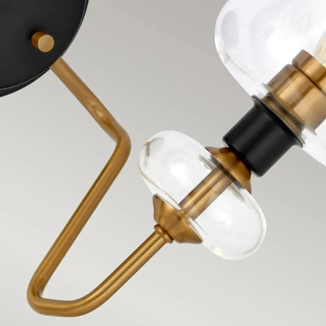 Elstead LED Wandlamp Armand 2x E14 - 40W - Aged Brass & Charcoal