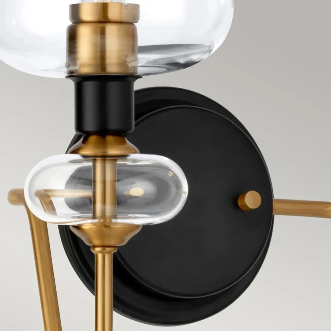 Elstead LED Wandlamp Armand 2x E14 - 40W - Aged Brass & Charcoal