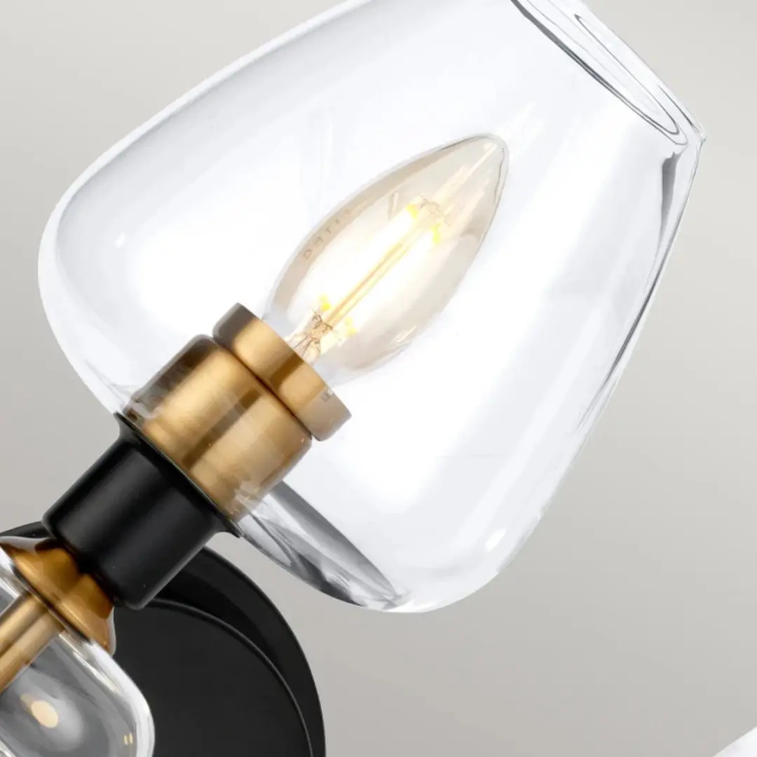 Elstead LED Wandlamp Armand 2x E14 - 40W - Aged Brass & Charcoal