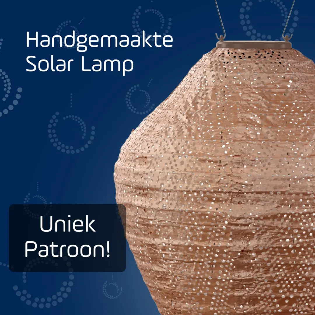 Lumiz Solar Buitenlamp Ikat Jar 30cm - Roze
