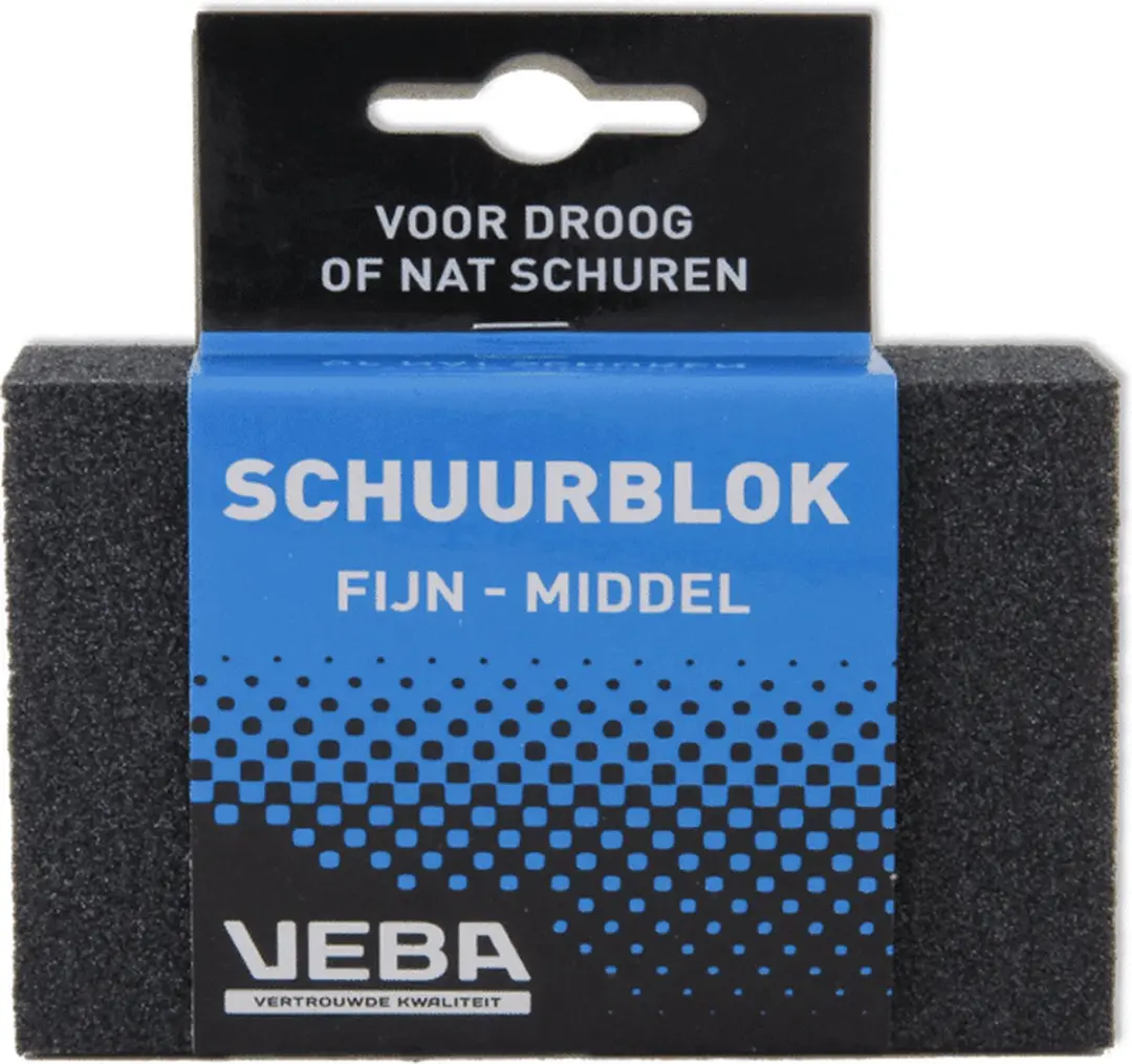 VEBA Schuurblok 10x7x2,5cm - Fijn/Middel