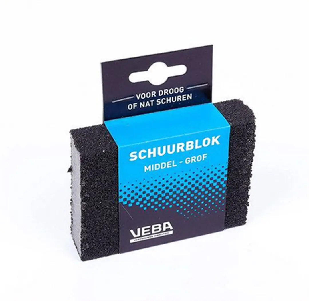 VEBA Schuurblok 10x7x2,5cm - Fijn/Middel - afbeelding 6 van 6