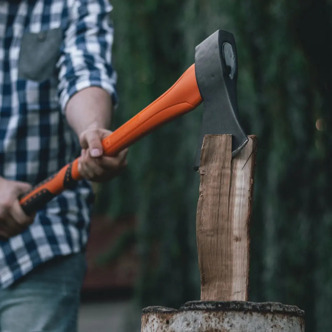 Handy Premium Houtbijl 1500g - Glasvezelhandvat - Oranje/Zwart