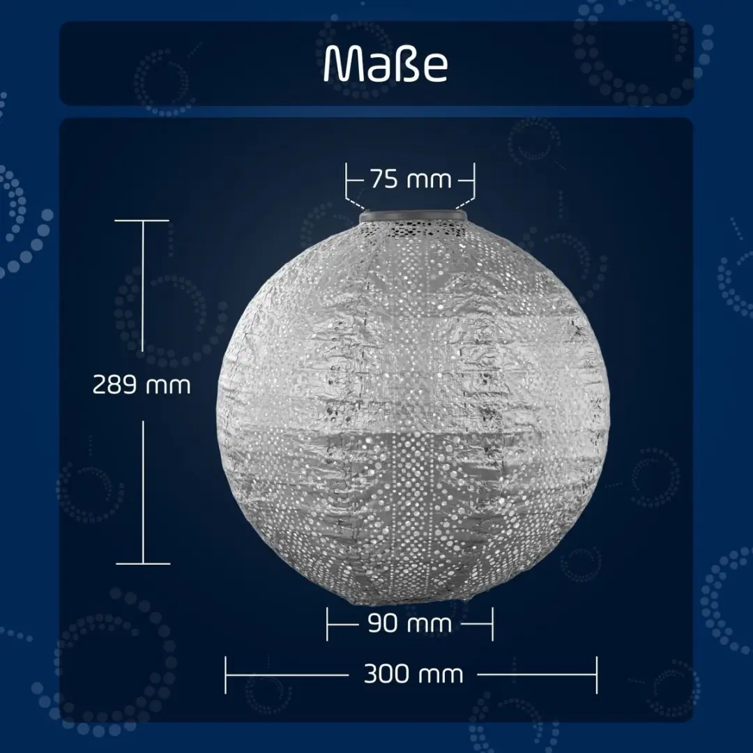 Lumiz Solar Lampion Lace Rond 30cm - Zilver