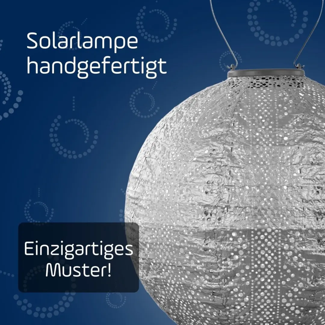 Lumiz Solar Lampion Lace Rond 30cm - Zilver