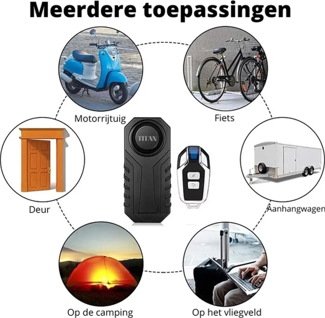 Titan Fietsalarm SF22 - Zwart